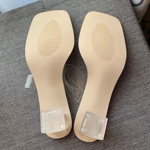 Vivianly Open Toe Clear Heels Mule Double Straps Slip On Chunky Sandal S… - Picture 7 of 17